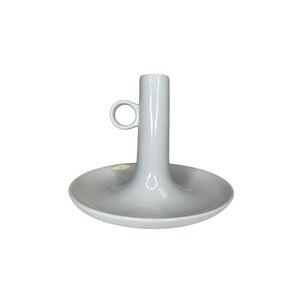 IKEA Bjorkefall White Porcelain‎ Single Candlestick Handle 5.5" Tall Björkefall